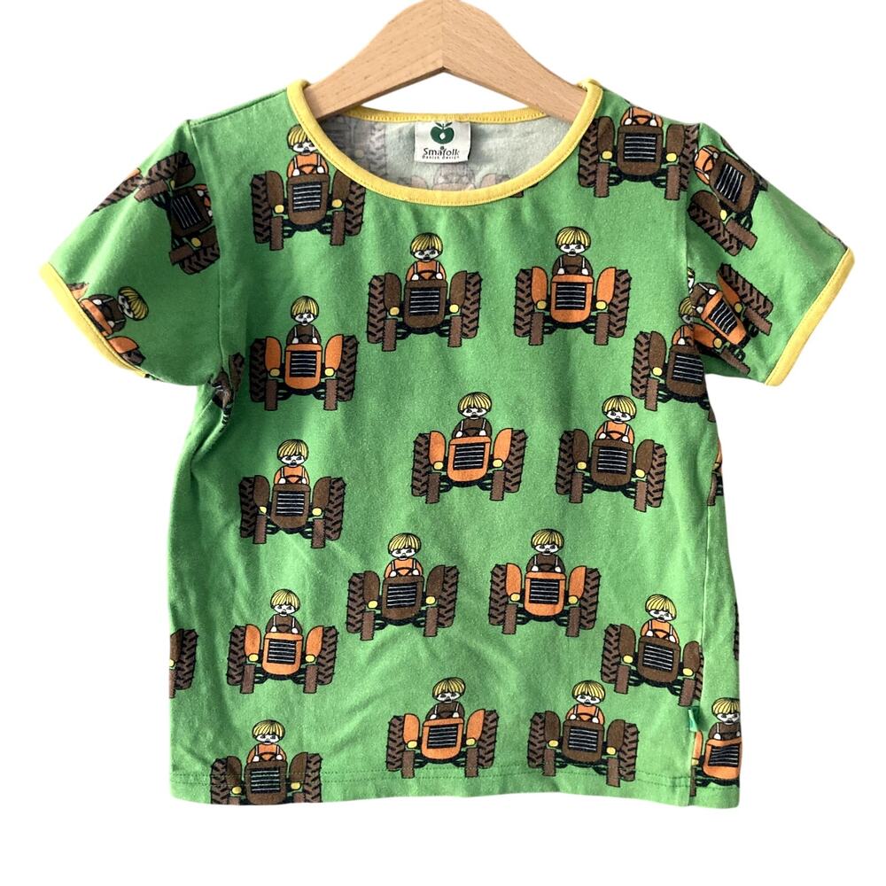 Smafolk Tractor Farmer Short Sleeve Tee - Green - 5-6
